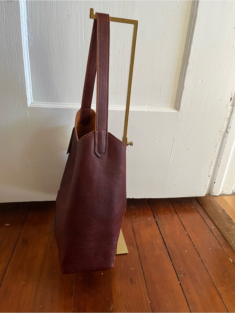 Portland Leather Goods Large Naomi Shoulder Bag in Nutmeg Pebbled Leather NWT - Picture 4 of 14